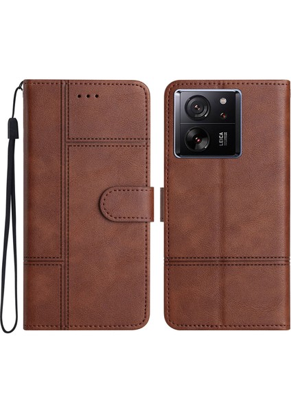 Xiaomi 13T/13T Pro/redmi K60 Ultra Kasa Çizgisi Baskılı Cüzdan Telefon Deri Kapak Kavurosu (Yurt Dışından)