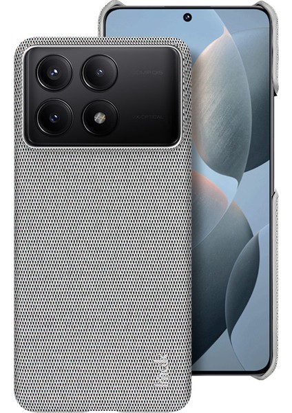 Xiaomi Için Redmi K70 5G/K70 Pro 5g Bez Doku Kılıfı Deri+Pc Kapak Işık Gri (Yurt Dışından)
