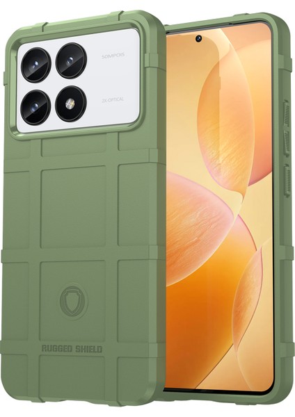 Xiaomi Redmi K70 Pro 5G/K70 5g Case Square Grid Doku Tpu Telefon Kapak Yeşil (Yurt Dışından)