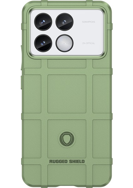 Xiaomi Redmi K70 Pro 5G/K70 5g Case Square Grid Doku Tpu Telefon Kapak Yeşil (Yurt Dışından)