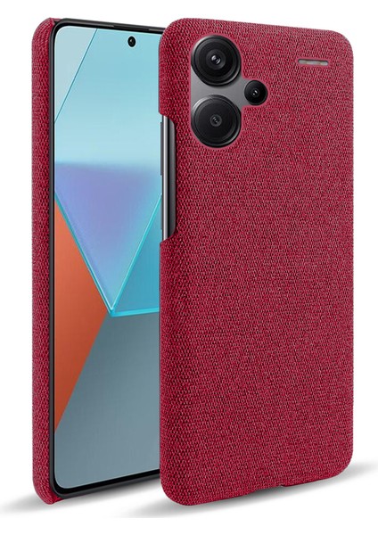 Xiaomi Redmi Için Note 13 Pro+ 5g Ince Fit Kılıf Akıllı Telefon Kapağı Şok Geçirmez Kumaş+ Pc Telefon Kabuğu-Kırmızı (Yurt Dışından)