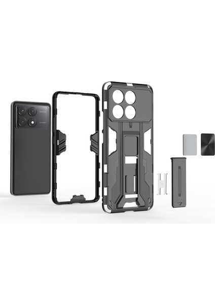 Xiaomi Için Redmi K70E 5g Kickstand Cover Çift Katman Sabit Pc Yumuşak Tpu Şok Geçirmez Vaka-Yeşil (Yurt Dışından) fiyatları