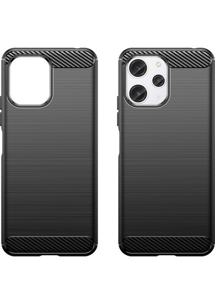 Xiaomi Redmi 12 5g (Global)/poco M6 Pro 5g Karbon Fiber Doku Doku Telefon Kılıfı Yumuşak Tpu Fırçalanmış Geri Kapak Black (Yurt Dışından) fiyatları
