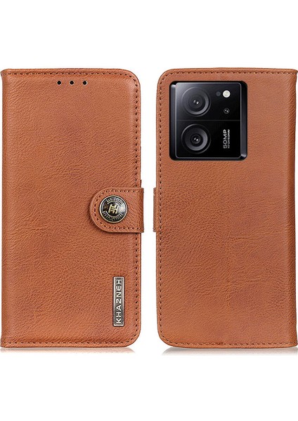 Xiaomi 13T/13T Pro/redmi K60 Ultra Kılıf Anti-Damla Telefon Kapağı Pu Deri Stand Cüzdan-Kahverengi (Yurt Dışından)