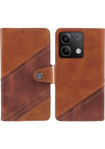 Xiaomi Redmi Için Note 13 Pro 5g Case Çılgın At Dokusu Pu Deri Kabuk Cüzdan-Brown (Yurt Dışından)
