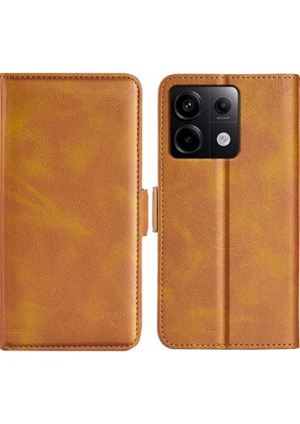 Xiaomi Redmi Için Note 13 Pro 5g Kasa Sonbahar Deri Deri Cüzdan Stand Cep Telefonu Kapak Sarı (Yurt Dışından)