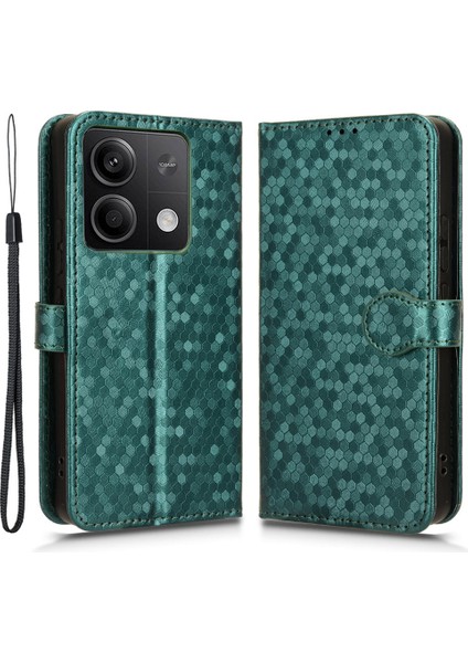 Xiaomi Için Redmi Note 13 5g/13 5g (Çin) Kasa Çizelge Önleyici Pu Deri Baskılı Cüzdan Cep Telefonu Koruyucu Yeşil (Yurt Dışından)
