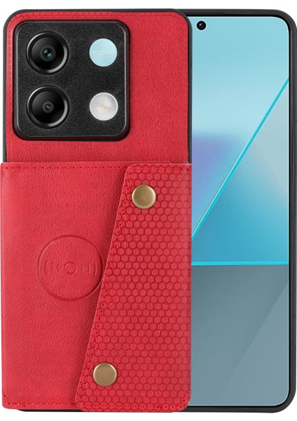 Xiaomi Redmi Için Note 13 Pro 5g Case Pu Deri+Tpu Kart Tutucu-Red ile Telefon Kapağı (Yurt Dışından)