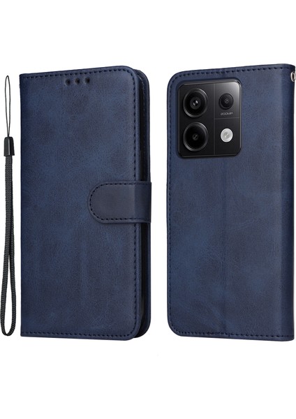 Xiaomi Redmi Için Note 13 Pro 5g Kılıfı Deri Deri Telefon Kapağı Cüzdan Stand-Mavi (Yurt Dışından)