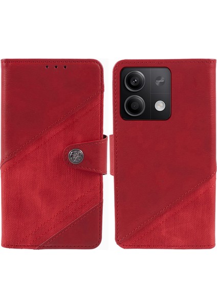 Xiaomi Için Redmi Not 13 5g Cep Telefon Kılıfı Çılgın At Dokusu Tam Koruma Kabuk-Kırmızı (Yurt Dışından)