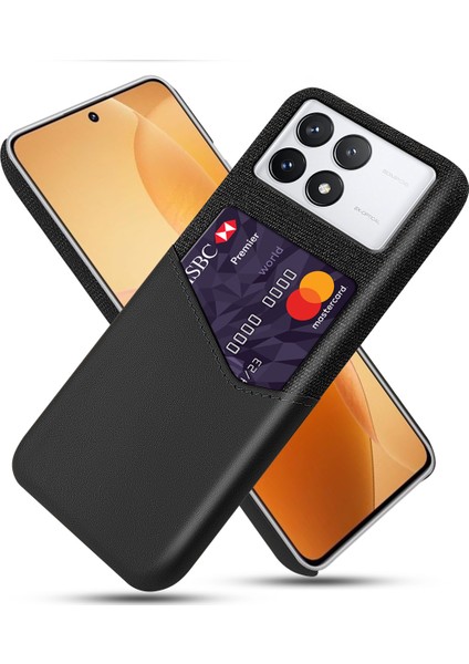 Xiaomi Redmi Için K70E 5g Kılıf Kartı Yuvası Bez Doku Deri Kaplamalı Pc Kapak Black (Yurt Dışından)