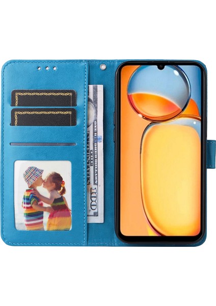 Xiaomi Redmi Için 13C 4g/poco C65 4g Telefon Kılıf Anti-Fall Pu Deri Deri Stand Cüzdan Kapak Mavisi (Yurt Dışından) fiyatları