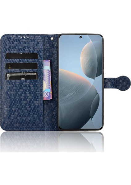 Xiaomi Poco X6 Pro 5g/redmi K70E 5g Case Deri Deri Baskılı Noktalar Desen Desenli Akıllı Telefon Kapak-Dark Mavi (Yurt Dışından)