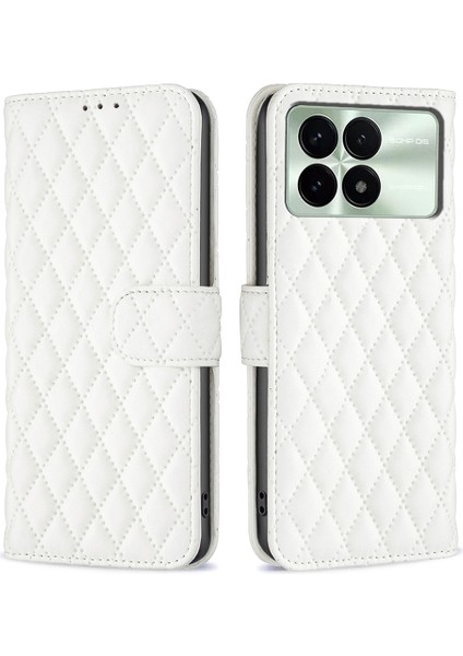 Xiaomi Redmi Için K70E 5g Cüzdan Kılıfı Pu Deri Folio Kapak Stand-White (Yurt Dışından)