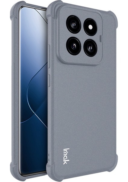 Xiaomi 14 Pro Phone Case Mat Güçlendirilmiş Köşeler Fall Anti-Fall Kapak-Grey (Yurt Dışından)