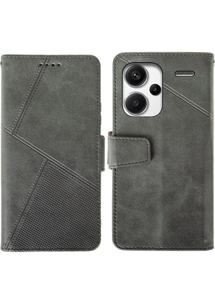 Xiaomi Redmi Için Note 13 Pro+ 5g Kılıf Deri Buzağı Doku Standı Scratch Anti-Cratch Telefon Kapak Black (Yurt Dışından)