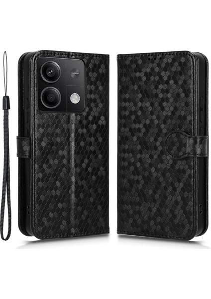 Xiaomi Için Redmi Note 13 5g/13 5g (Çin) Kılıf Anti-Çizelge Pu Deri Basılı Cüzdan Cep Telefonu Koruyucu-Black (Yurt Dışından)