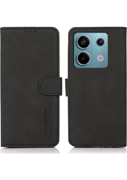 Xiaomi Redmi Için Note 13 Pro 5g Cep Telefon Kılıfı Pu Deri Cüzdan Flip Cover-Black (Yurt Dışından)