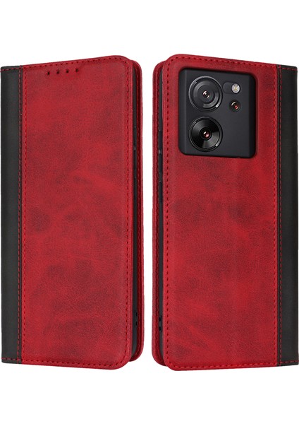 Xiaomi 13T/13T Pro/redmi K60 Ultra Güçlü Manyetik Kılıf Iki Tonlu Telefon Kapak-Kırmızı+Siyah (Yurt Dışından)