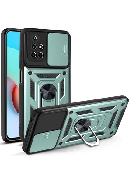 Xiaomi Için Redmi Note 11 4g (Mediatek)/redmi 10 4g (2021)/REDMI 10 2022 4g Case Kickstand Telefon Kapak Yeşili (Yurt Dışından)