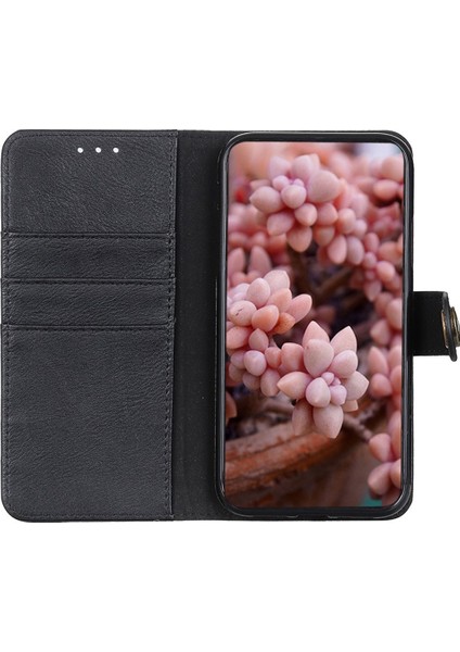 Xiaomi Için Redmi Not 13 5g Cowhide Doku Kılıfı Deri Telefon Cüzdan Kapak Black (Yurt Dışından)