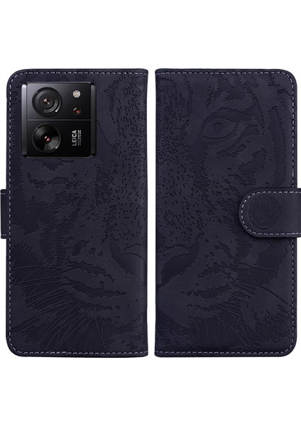 Xiaomi Redmi K60 ULTRA/13T/13T Pro Case Tiger Pusint Pu Deri Telefon Kapak Black (Yurt Dışından)