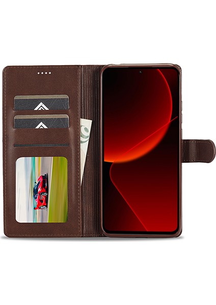 Xiaomi 13T/13T Pro/redmi K60 Ultra Kılıf Buzağı Dokusu Deri Deri Cüzdan Telefon Anti-Shock Kapak Kahverengi (Yurt Dışından) fiyatları