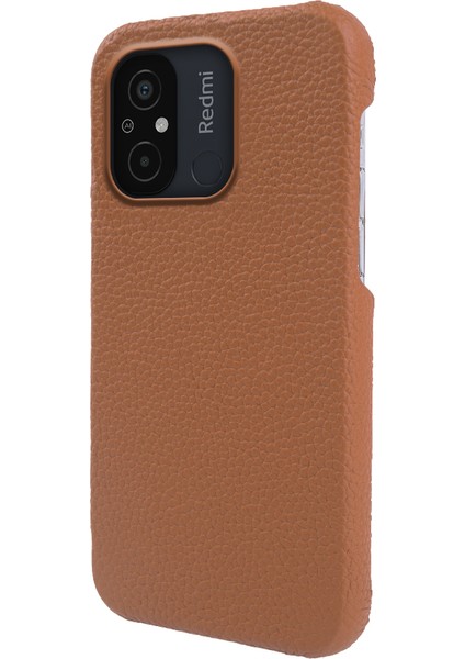 Xiaomi Redmi Için 12C 4g Orijinal Inek Deri Kaplamalı Pc Telefon Kılıfı Litchi Doku Manyetik Kapak-Kahverengi (Yurt Dışından) fiyatları
