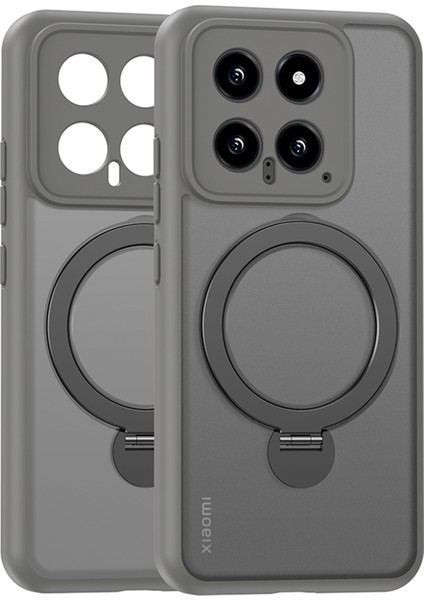 Xiaomi 14 Ring Tutucu Kickstand Pc+Tpu Cover-Grey Için Manyetik Telefon Kasası (Yurt Dışından)