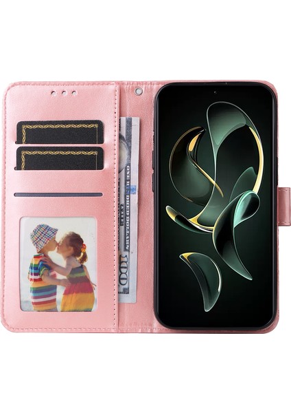 Xiaomi Için Redmi K60 ULTRA/13T/13T Pro Case Cüzdan Anti-Sracratch Pu Deri Manyetik Telefon Kapak Pembe (Yurt Dışından)