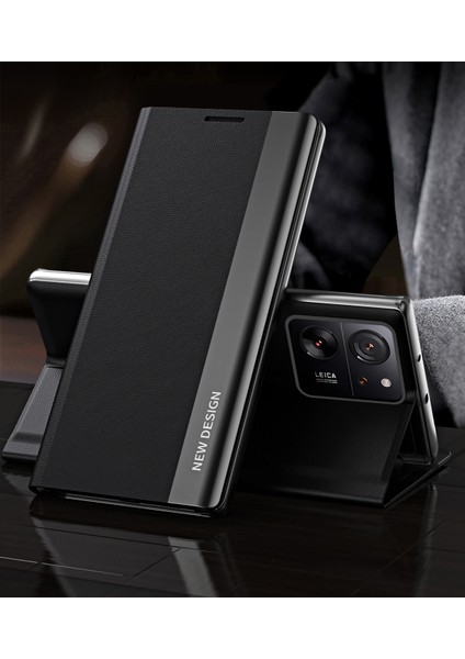 Xiaomi 13T/13T Pro/redmi K60 Ultra Deri Kılıf Elektraplatma Standı Telefon Kapak Black (Yurt Dışından) fiyatları