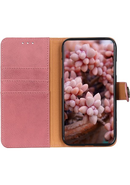Xiaomi Için Redmi Not 13 5g Cowhide Doku Kılıfı Deri Telefon Cüzdan Kapak Pembe (Yurt Dışından) fiyatları