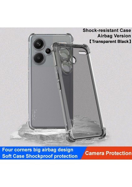 Xiaomi Redmi Için Note 13 Pro+ Hava Yastığı Köşesi Şok Emici Telefon Kasası Temiz Tpu Tpu Kapak-Şeffaf Siyah (Yurt Dışından) fiyatları