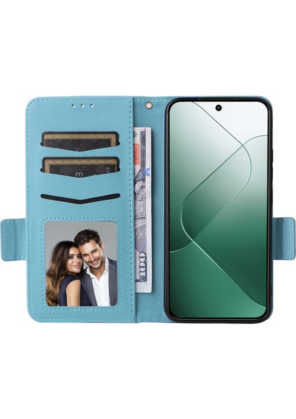 Xiaomi Için 14 Case Litchi Dokusu Constrion Pu Deri Deri Akıllı Telefon Kapağı Strap-Baby Mavi (Yurt Dışından) fiyatları