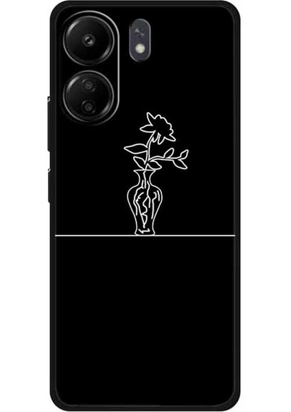 Xiaomi Redmi Için 13C 4g/poco C65 4g Telefon Kılıfı Tpu Arka Kapak Doğrusal Baskı-Sütunu Vazoda (Yurt Dışından)