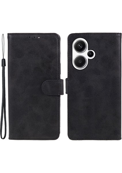 Xiaomi Redmi Için Note 13 Pro+ 5g Cep Telefon Kılıfı Pu Deri Cüzdan Stand Ince Fit Telefon Kapak Black (Yurt Dışından)