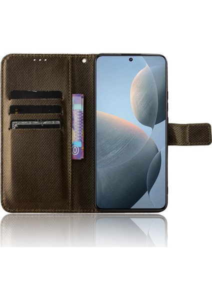 Xiaomi Redmi K70 5G/K70 Pro 5g Elmas Doku Kitabı Katlanır Flip Folio Cover-Brown (Yurt Dışından) fiyatları