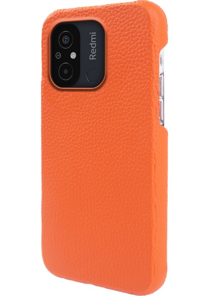 Xiaomi Redmi Için 12C 4g Orijinal Inek Deri Kaplamalı Pc Telefon Kılıfı Litchi Doku Manyetik Kapak-Orange (Yurt Dışından) fiyatları