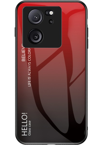 Xiaomi 13T/13T Pro/redmi K60 Ultra Temperli Cam+Pc+Tpu Telefon Vaka Sınıf Kırmızı Siyah (Yurt Dışından)