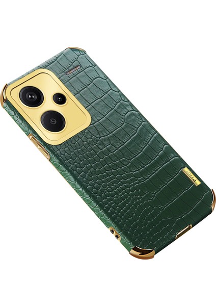 Xiaomi Redmi Için Note 13 Pro+ Case Crocodil Doku Elektrapılaşma Telefon Kapak Yeşil (Yurt Dışından)