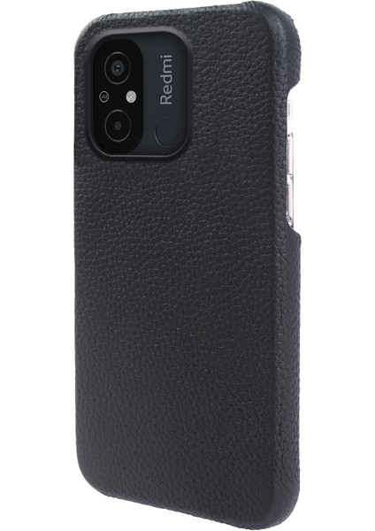 Xiaomi Redmi Için 12C 4g Orijinal Inek Deri Kaplamalı Pc Telefon Kılıfı Litchi Doku Manyetik Kapak Black (Yurt Dışından) fiyatları