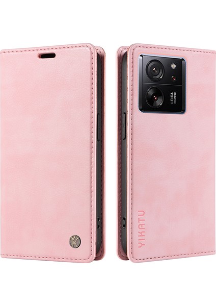 Xiaomi 13T/13T Pro/redmi K60 Ultra Kılıf Pu Deri Litchi Doku Doku Cüzdan Kapak Pembe (Yurt Dışından)