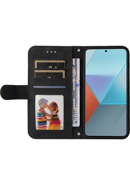 Xiaomi Redmi Için Note 13 Pro 5g Deri Kılıf Strap Telefon Cüzdan Stand Kapak Black (Yurt Dışından)