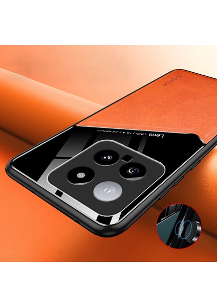 Xiaomi Için 14 Cep Telefonu Kılıf Anti-Güz Pu+Tpu+Pc Manyetik Araç Montajı Kapak Kırmızısı (Yurt Dışından) fiyatları