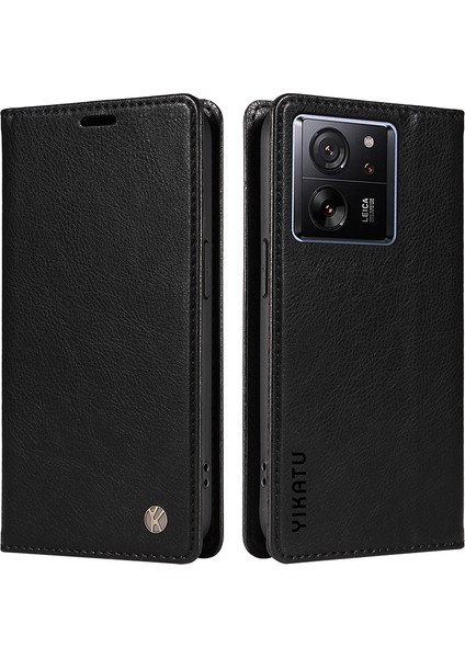 Xiaomi 13T/13T Pro/redmi K60 Ultra Case Pu Deri Litchi Doku Doku Cüzdan Kapak Black (Yurt Dışından)