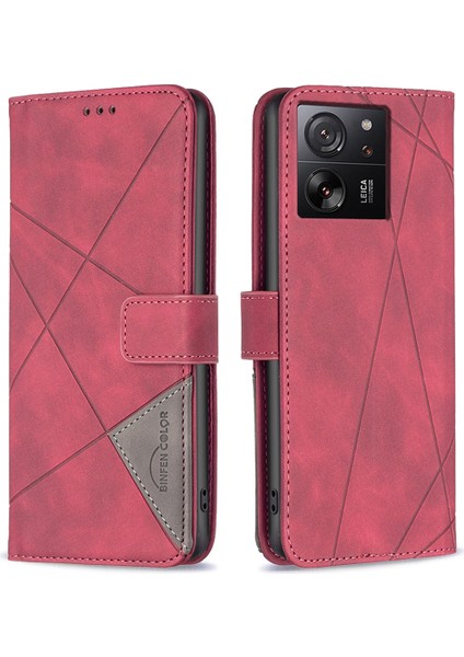 Xiaomi 13T/13T Pro/redmi K60 Ultra Kılıf Deri Cüzdan Flip Telefon Kapak-Kırmızı (Yurt Dışından)