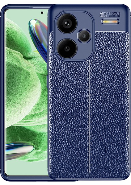 Xiaomi Redmi Için Note 13 Pro+ Case Litchi Doku Tpu Şok Geçirmez Kabuk Telefon Kapak-Mavi (Yurt Dışından)