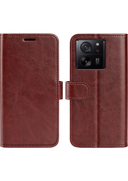 Xiaomi 13T/13T Pro/redmi K60 Ultra Pu Deri Cep Telefonu Kapağı Çılgın At Dokusu Görüntüleme Stand Cüzdan Kazan (Yurt Dışından)
