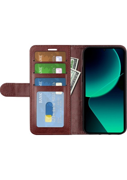 Xiaomi 13T/13T Pro/redmi K60 Ultra Pu Deri Cep Telefonu Kapağı Çılgın At Dokusu Görüntüleme Stand Cüzdan Kazan (Yurt Dışından) fiyatları