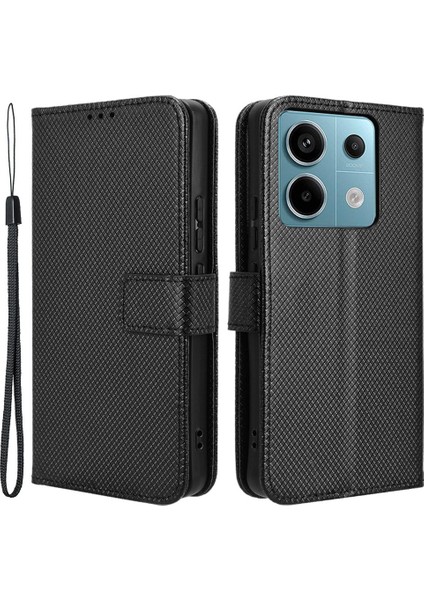 Xiaomi Redmi Için Note 13 Pro 5g Telefon Kılıfı Anti-Çizelge Kabuğu Manyetik Pu Cüzdan Telefon Kapak Black (Yurt Dışından)